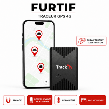 Tracker FURTIF Aimanté - sans fil (Traceur GPS 4G sans abonnement)