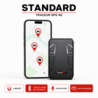 Tracker STANDARD Aimanté - sans fil (Traceur GPS 4G sans abonnement)