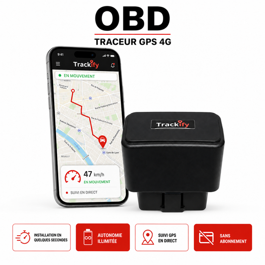Tracker OBD batterie illimité - sans fil (Traceur GPS OBD 4G sans abonnement)