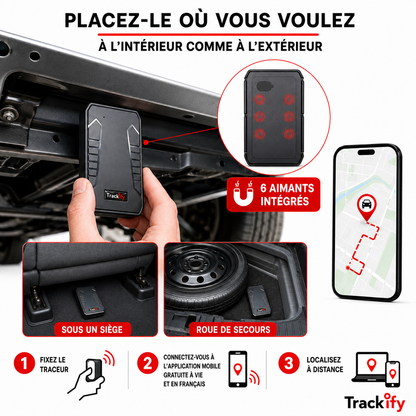 Tracker STANDARD Aimanté - sans fil (Traceur GPS 4G sans abonnement)