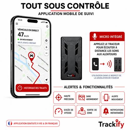 Tracker Aimant Surpuissant - sans fil (Traceur GPS 4G sans abonnement)