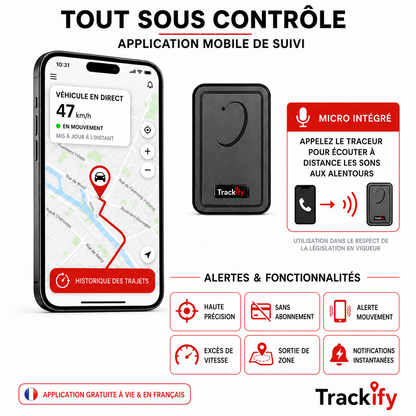 Tracker MINI Aimanté - sans fil (Traceur GPS 4G sans abonnement)