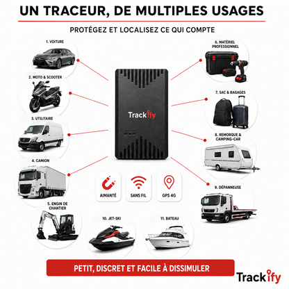 Tracker FURTIF Aimanté - sans fil (Traceur GPS 4G sans abonnement)