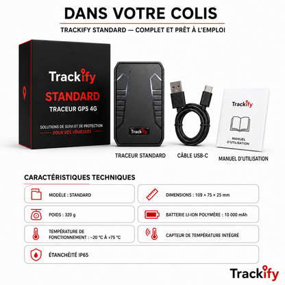 Tracker STANDARD Aimanté - sans fil (Traceur GPS 4G sans abonnement)