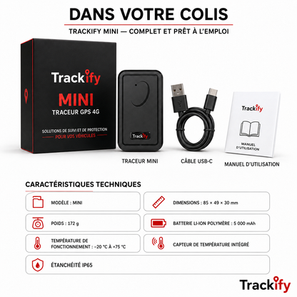 Tracker MINI Aimanté - sans fil (Traceur GPS 4G sans abonnement)